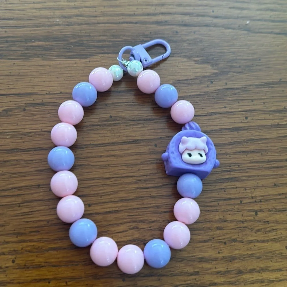 Beaded charm keychain